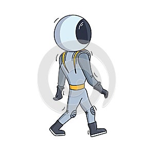 Vector illustration of walking astronaut