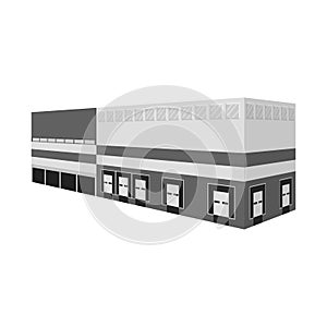 Vector illustration of warehouse and import sign. Collection of warehouse and transportation stock symbol for web.