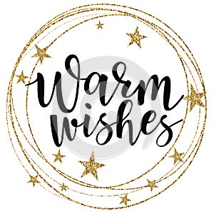 Vector illustration of `Warm wishes` lettering