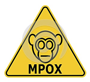 Vector illustration of warning sign against monkeypox virus renamed to mpox photo
