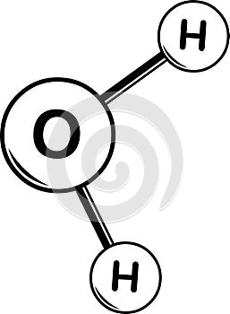 icon water molecule black and white