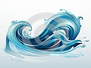 vector illustration of water wave set