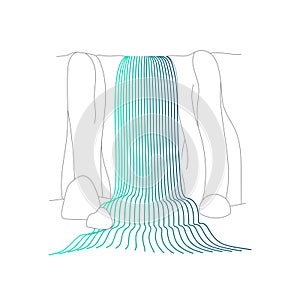 Vector illustration of waterfall cascade