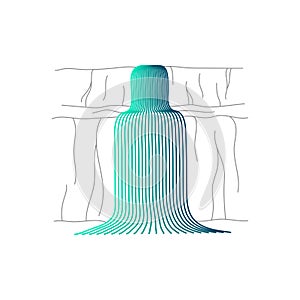 Vector illustration of waterfall cascade