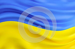 Vector illustration. Waving flag  of Ukraine. close up flag of Ukraine