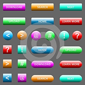 Vector illustration of web elements button set