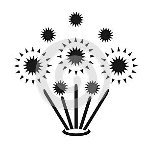 Vector illustration, a web icon of a festive fireworks display.