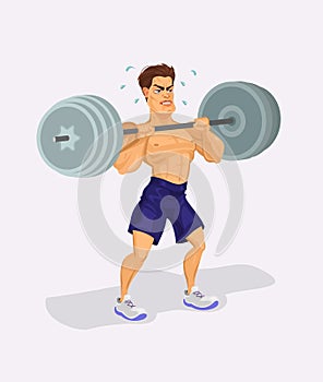 Vector illustration of a weightlifter