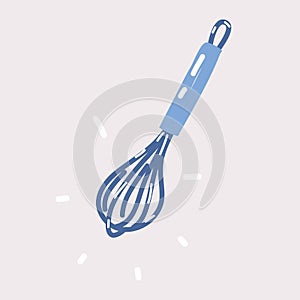 Vector illustration of whisk for mixing and whisking
