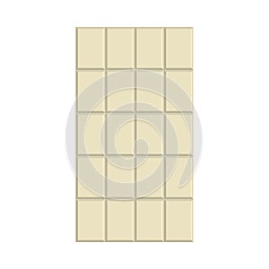 Vector illustration of a white chocolate bar on a white isolated background. Flat design. Realistic execution. For a