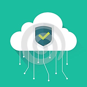 Vector illustration of white cloud and connections