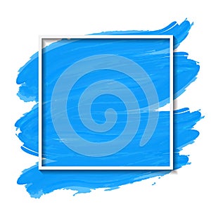 Vector illustration of white fame on blue brushed background