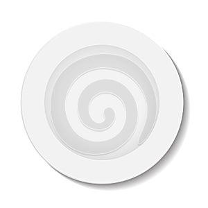 Vector illustration of white plate on white background