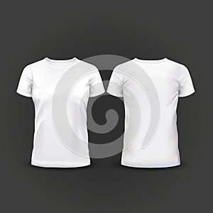 Vector Illustration of White Women T-shirt