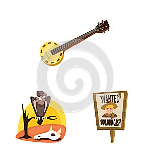 Vector illustration of wild and west symbol. Collection of wild and american stock vector illustration.