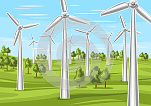 Vector illustration of Wind Power Farm