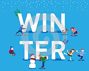 Vector illustration with a winter storyline