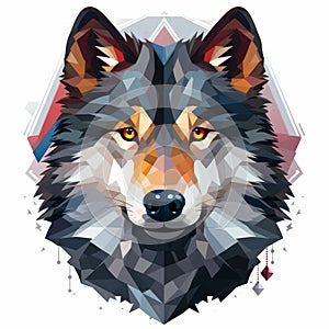 vector illustration of a wolf head in low polygonal style
