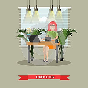 Creative designer vector illustration in flat style