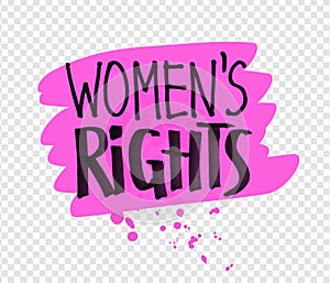Vector illustration of Women Rights slogan