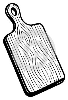 Vector illustration of a wooden cutting board design