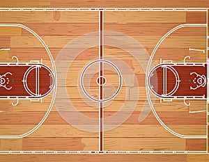 Vector Illustration of Wooden Parquet Basketball Court Generated image