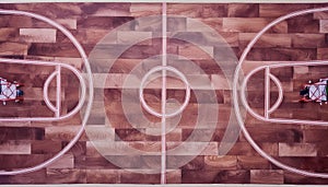 Vector Illustration of Wooden Parquet Basketball Court Generated image