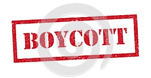 Boycott red ink stamp photo