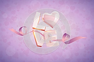 Vector illustration of the word love