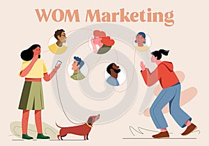Vector illustration of word of mouth marketing