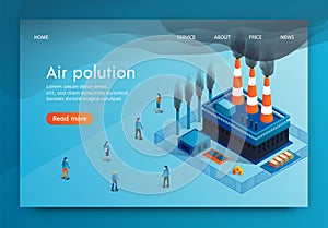 Vector Illustration is Written Air Polution 3d. photo
