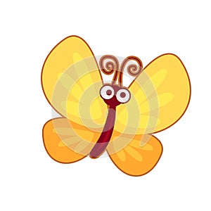 Vector illustration of yellow butterfly