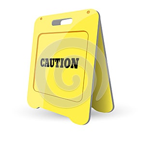 Vector illustration of Yellow caution sign