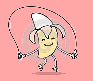 Vector illustration of yellow color smile banana