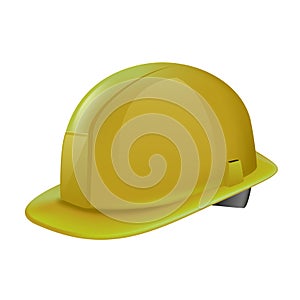 Vector illustration of a yellow construction helmet