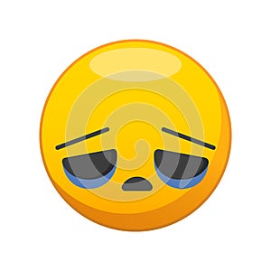 Vector illustration of a yellow depressed face.