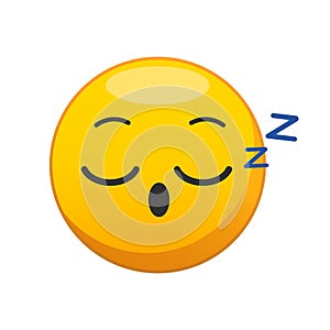 Vector illustration of a yellow sleepy face.
