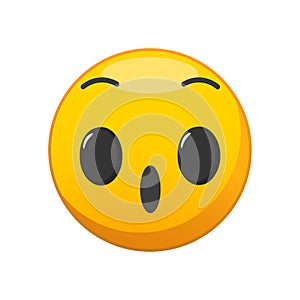 Vector illustration of a yellow surprised face.