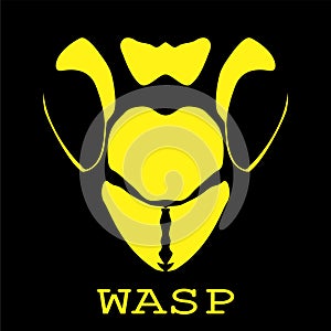 Yellow wasp head logo