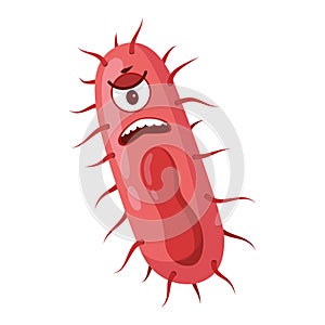 Vector illustration of a Yersinia Pestis bacteria in cartoon style isolated on white background photo