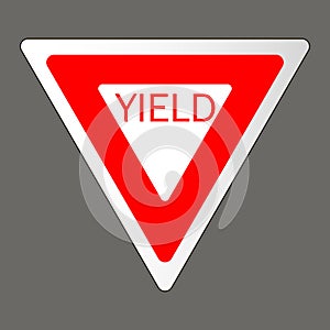 Vector illustration of a yield road sign