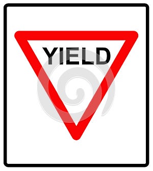 Vector illustration of a yield road sign.