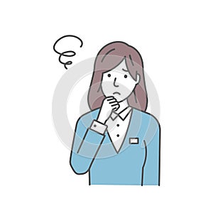 Vector Illustration of young businesswoman in trouble or confused
