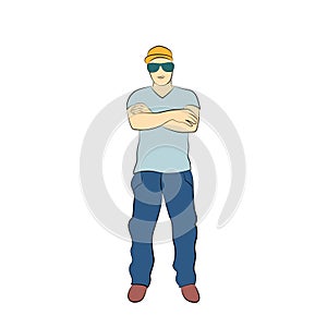 illustration of young man rapper style