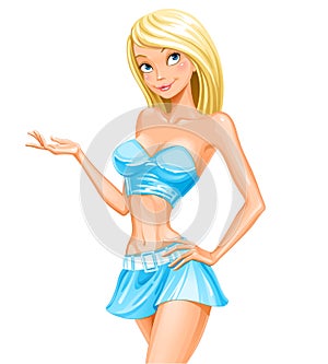 Vector illustration of a young cartoon girl