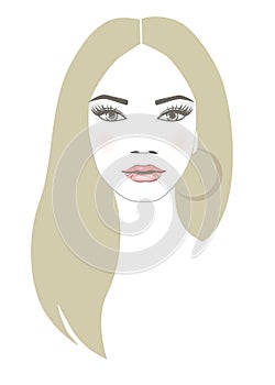 Vector illustration of young woman. Fashionable and stylish blondie girl.