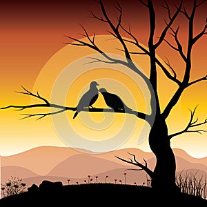Vector illustrations ,Bird Lovers photo
