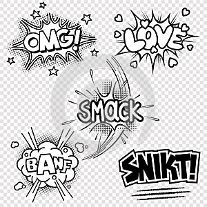 Ilustraciones de cómico sonido efectos 