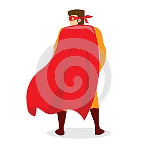 Vector illustrations in flat design of male superheroe in funny comics costume photo