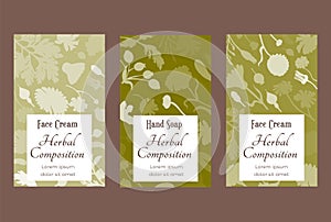 Vector illustrations for floral or herbal products